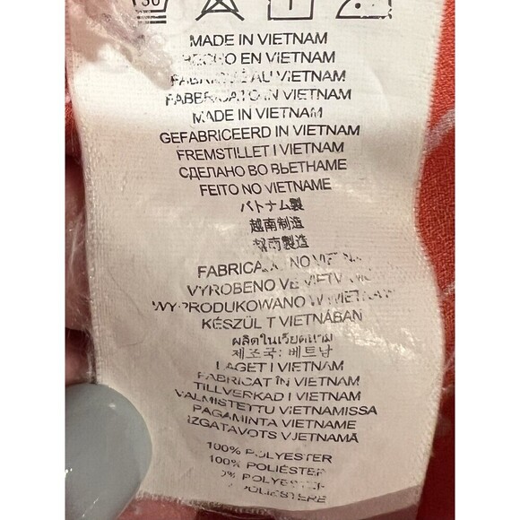 Michael Kors Sleeveless Front Zip Closure Top Orange Palm Tree Print Size XL - Picture 6 of 6